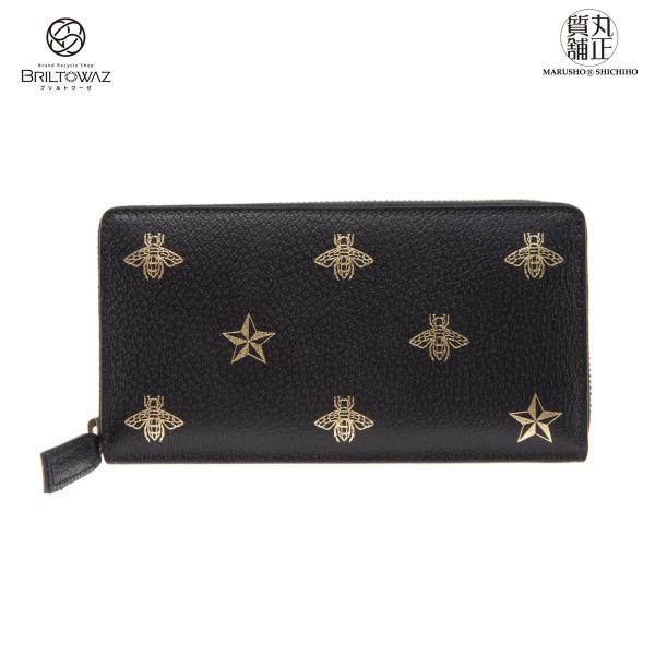 GUCCI Bee&Star ラウンドジップウォレット　長財布 GUCCI（グッチ） 長財布 ビー＆スター レザー ジップアラウンド長財布