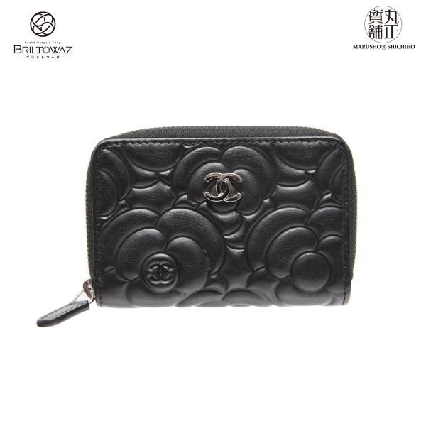 CHANEL シャネル コインケース カメリアエンボス 黒 A82551 小銭