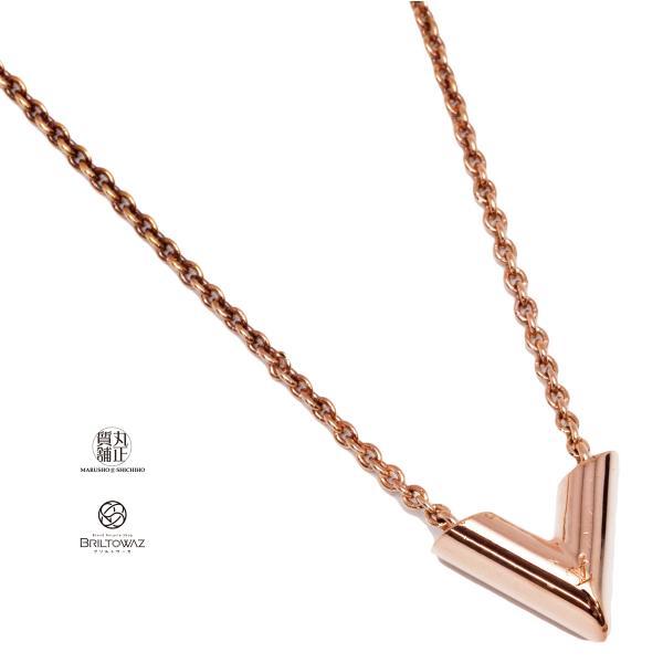超美品】ルイヴィトン M80137 エッセンシャルVネックレス ローズゴールド-