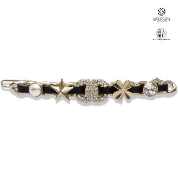 CHANEL シャネル ココマーク レザー チェーン バレッタ B20B CHANEL シャネル ココマーク レザー チェーン バレッタ B20B