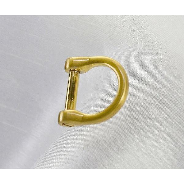 【日本製・即日発送】ネジ式Dカン K114−15mm ゴールドサテーナ 上品 高級 本金 開閉 開く dカン ショルダー バッグ 持ち手 ヘアライン マイナスネジ にのきん