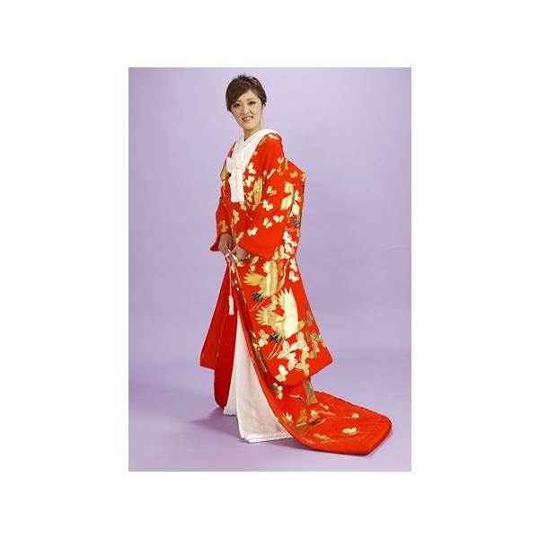 塩瀬羽二重 本手描き友禅色打掛レンタル 赤地に本金箔の鶴 蝶柄 4泊5日 小物セット付 送料無料 結婚式 花嫁 婚礼 ブライダル ウェディング 和装の貸衣装 Buyee Buyee Japanese Proxy Service Buy From Japan Bot Online
