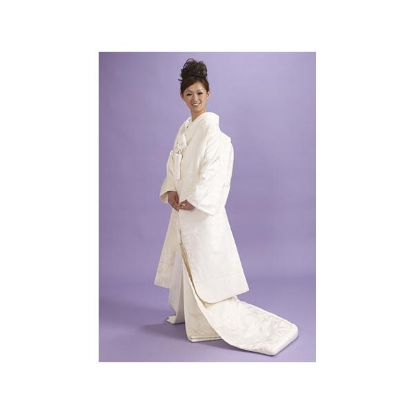 白無垢レンタル 丸紋に蝶々・松柄の唐織-小物セット/白の色打掛/結婚式 花嫁 婚礼 ブライダル 仏前式 神前式 神社挙式/和装の貸衣装