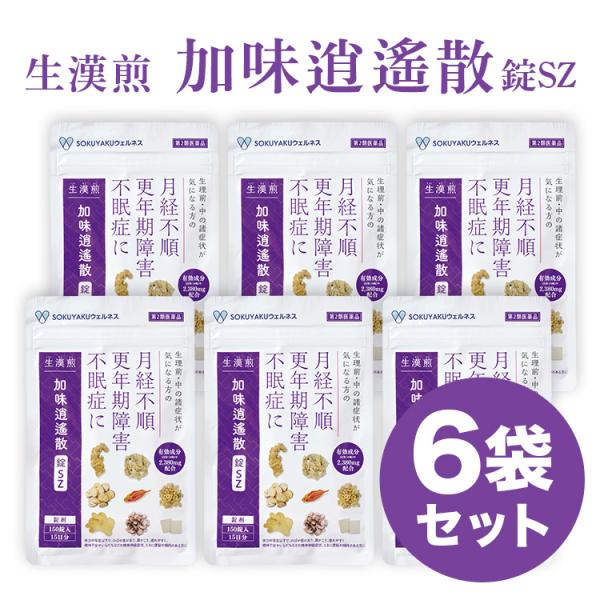 ≪クリアランスセール≫第2類医薬品  生漢煎 加味逍遙散 錠SZ 150錠入（15日分×6袋）※約3か月分［漢方 更年期障害 月経不順 不眠症 爆買※使用期限27年2月