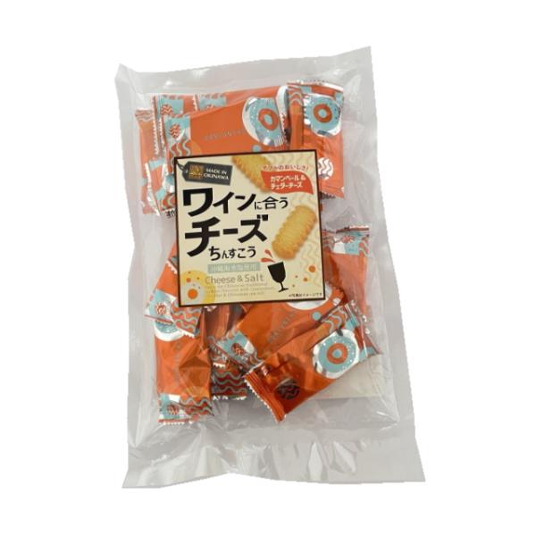 チーズとちんすこうのコラボ　おつまみにも！カマンベールとチェダー２つのチーズを練り込んだ香り高い濃厚な生地に沖縄で採れた粗塩を練り込み香ばしくサクッと焼き上げました！名称：焼菓子内容量：140g原材料名：小麦粉（国内製造）、ラード、砂糖、乳...