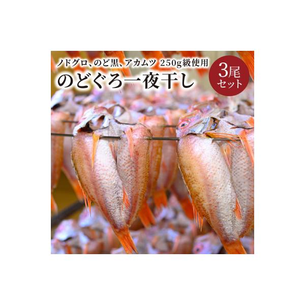 のどぐろ一夜干し　(ノドグロ、アカムツ)　250g級使用　干し上がり後　175g以上　3尾セット