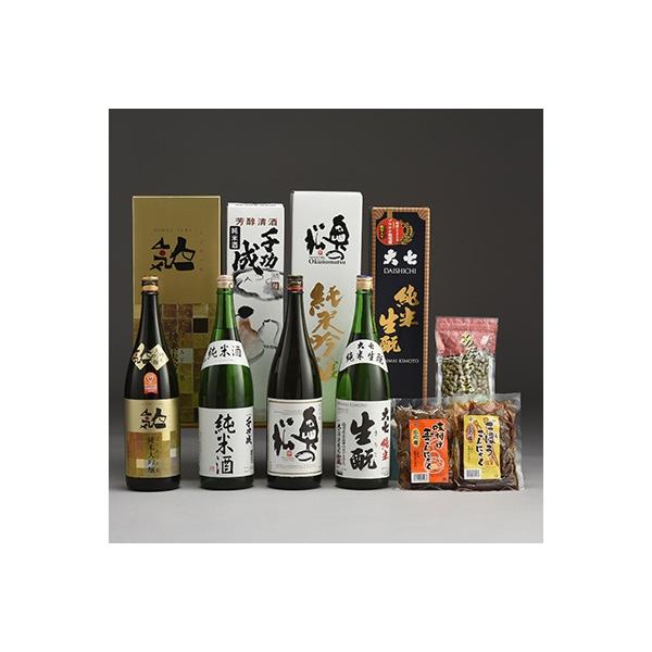 【二本松堪能セットB】二本松市4蔵厳選日本酒1.8L各1本、豆1袋、こんにゃく惣菜2袋