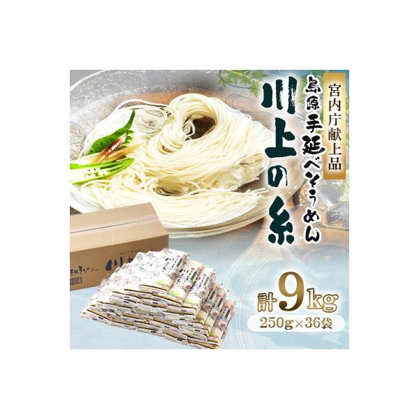 【宮内庁献上品】島原手延べそうめん250g×36袋(島原そうめん)川上製麺