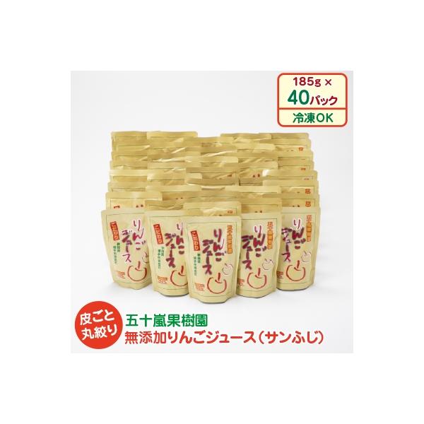 【五十嵐果樹園】無添加りんごジュース(サンふじ)　40パック
