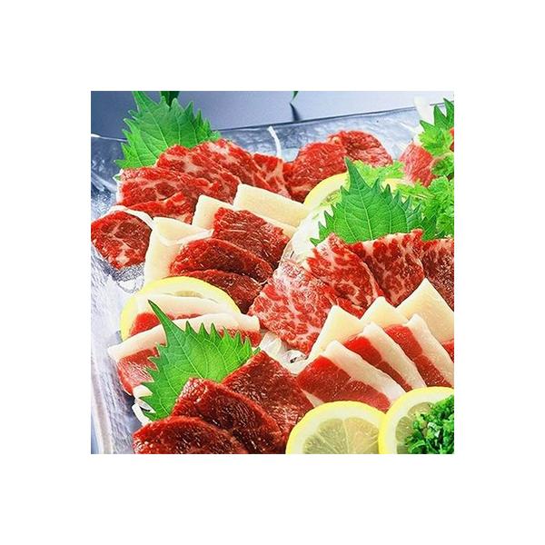 馬刺し3種盛り合わせ(特撰霜降り・馬たてがみ・上ロース赤身) 計350g