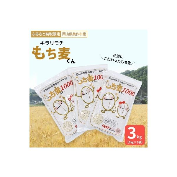 美作市産キラリモチ　もち麦くん　3kg