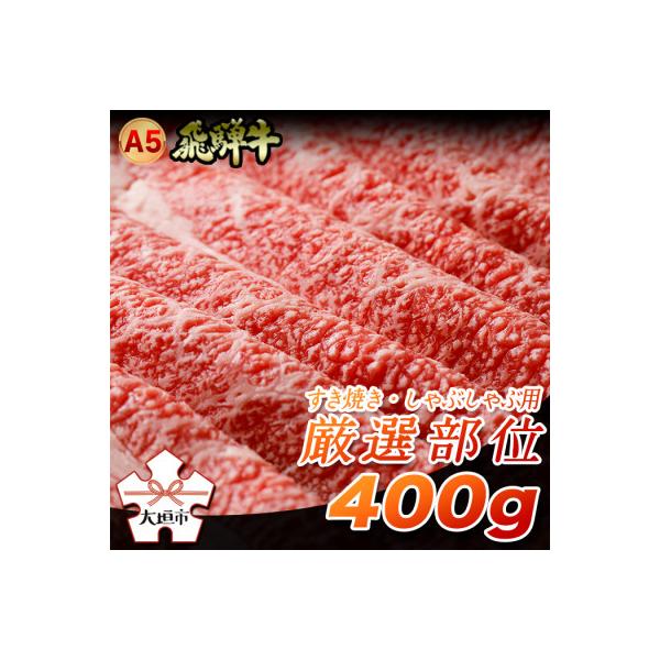 「A5飛騨牛」すき焼き・しゃぶしゃぶ用　厳選部位約400g　木立ミート