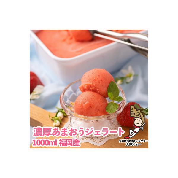 【26年4月以降順次発送】採れたて!福岡産濃厚あまおうジェラート 1000ml(大野城市)