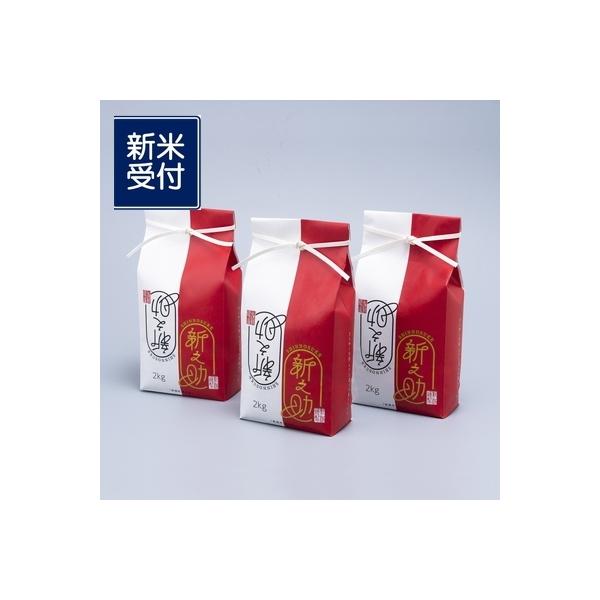 【新米受付・令和8年産米】岩船産　新之助　精米2kg×3個セット NA4152