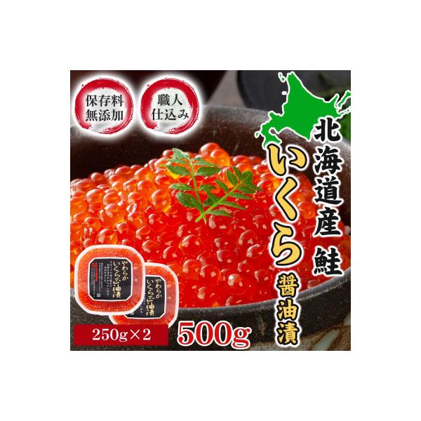 2026年秋発送【化学調味料無添加】北海道産鮭 いくら醤油漬500g(250g×2)_00584