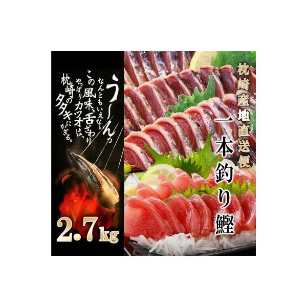【2.7Kg】1本釣り血合抜き(炭焼かつおたたき・刺身) B3-32