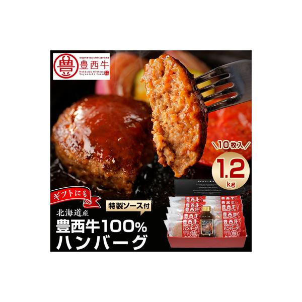 豊西牛100% ハンバーグ 10枚入 ギフト 贈答用 (トヨニシソース付)