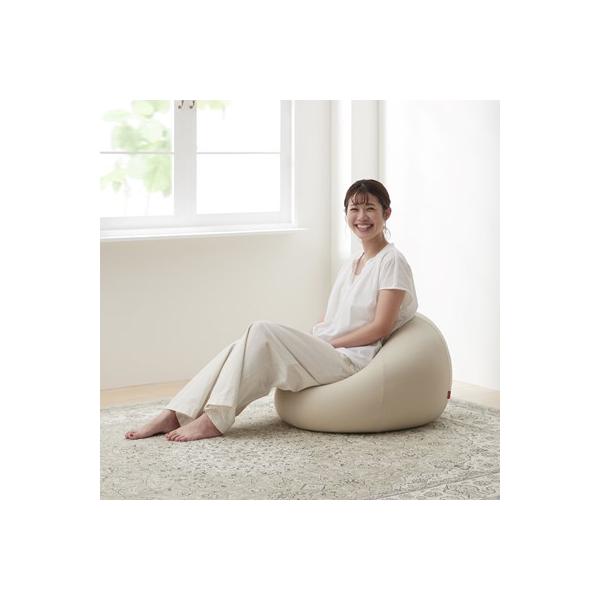 【ハナロロ】 ビーズクッション オニオン80リットル ニットカバー付(ベージュ)