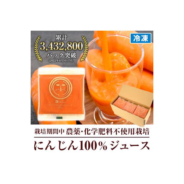 人参100%の無添加にんじんジュース(100cc×30パック)栽培期間中農薬化学肥料不使用のニンジン