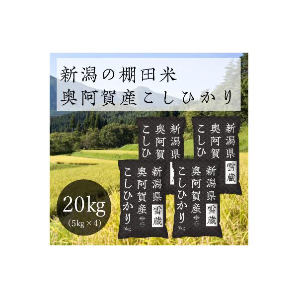 【令和8年産先行受付・2026年10月13日以降発送】新潟県奥阿賀産こしひかり20kg(5kg×4)