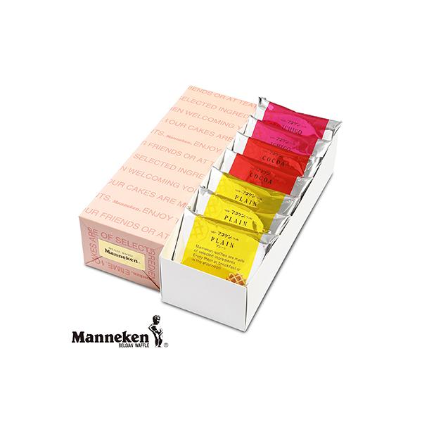 マネケン ベルギーワッフル 7個入ギフトセット プレーン ココア いちご(TP7-PCIG)