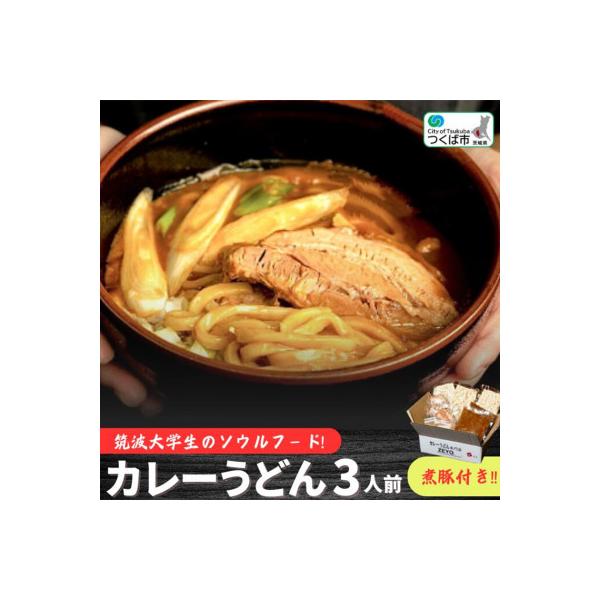 筑波大学生のソウルフード!  ZEYO.のカレーうどん 3人前(煮豚付き)