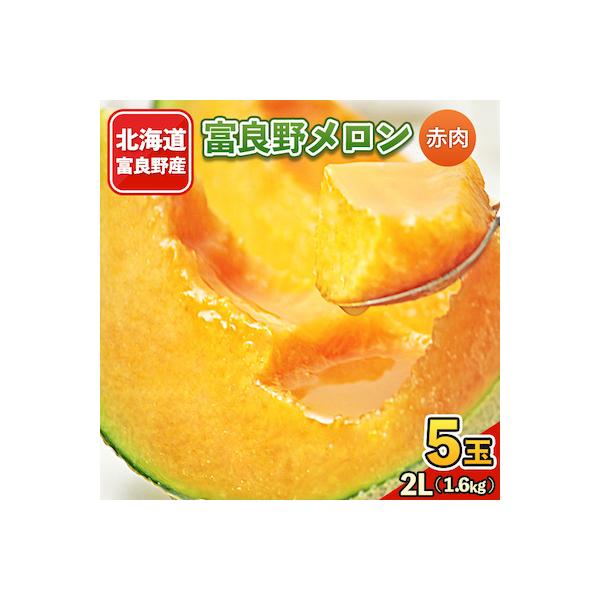 2026年先行予約 富良野メロン　2Lサイズ(1.6kg)赤肉　5玉入り
