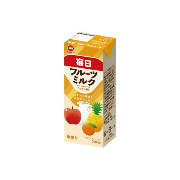 毎日牛乳 毎日フルーツミルク 200ml紙パック×24本入