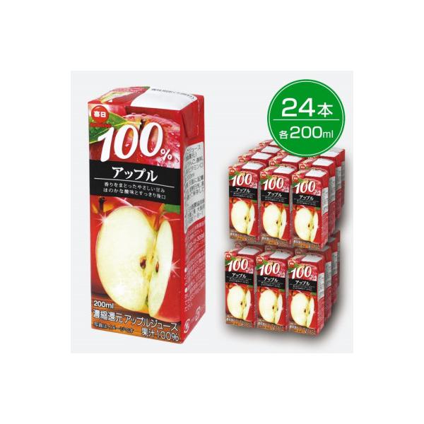 毎日牛乳 毎日100%アップル 200ml紙パック×24本入