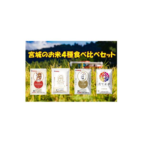 みやぎ米4品種食べ比べセット(2kg×4袋)