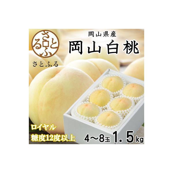 【2026年7月上旬より順次発送】岡山白桃 ロイヤル 4～8玉 1.5kg 岡山県産
