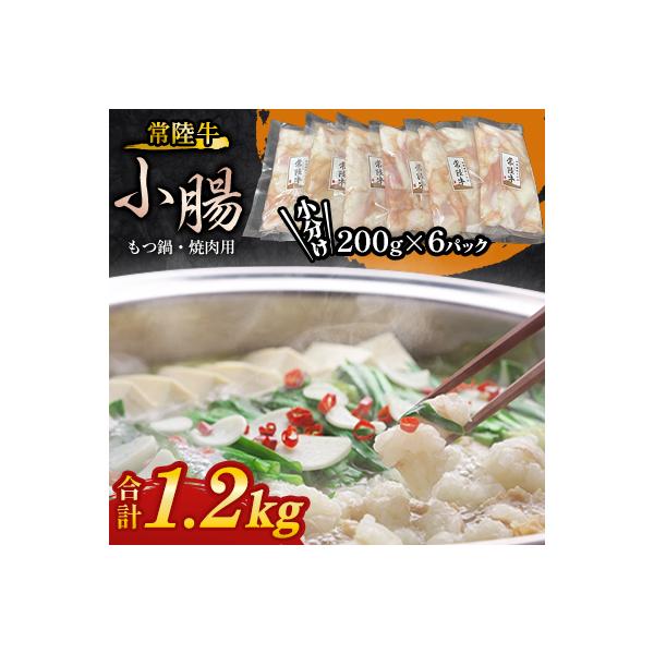 【常陸牛】もつ鍋 焼肉用　小腸1.2kg(200g×6パック)