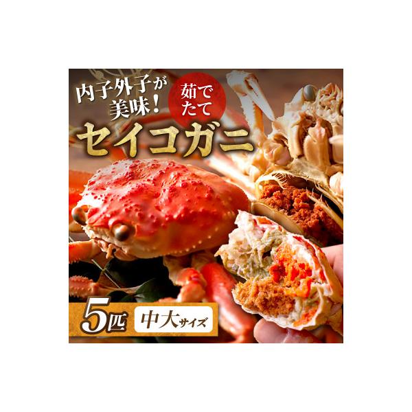 蟹の匠 魚政の内子外子が美味! 茹でたて セイコガニ(セコ蟹)(香箱ガニ)(こっぺ)中大サイズ 5匹