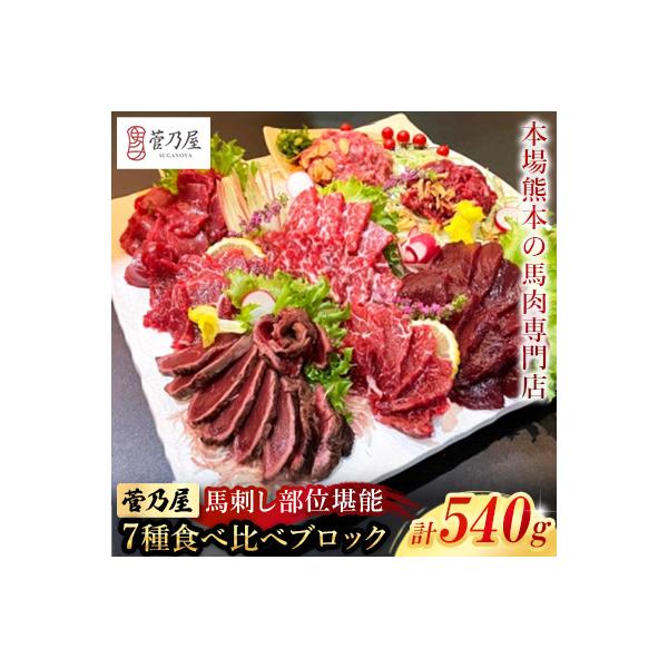 馬刺し部位堪能7種食べ比べブロック(益城町)