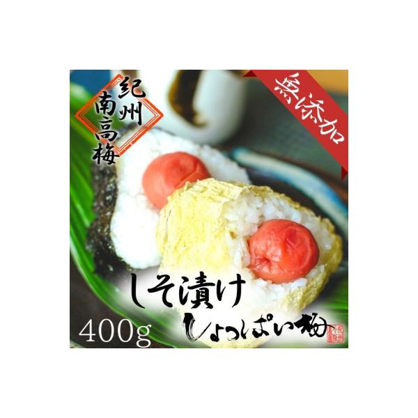 無添加　しそ梅昔ながらのしょっぱい梅干(食べごろLサイズ400g)紀州南高梅【梅農家手づくり梅干】