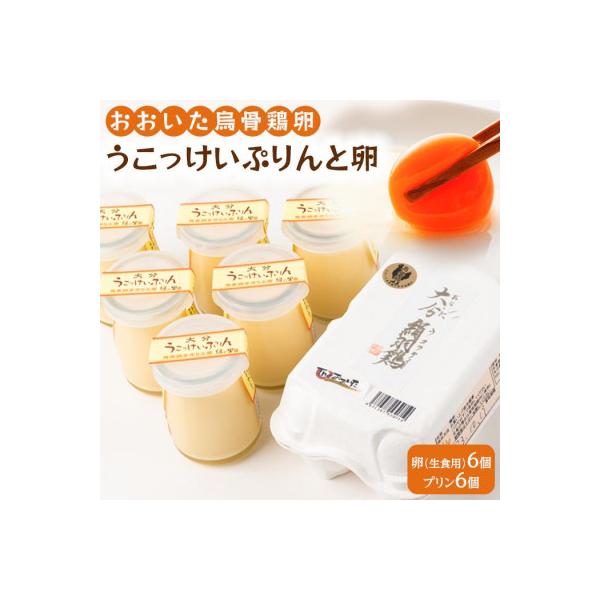 大分うこっけい卵(生食用6個)と大分うこっけいプリン6個のセット