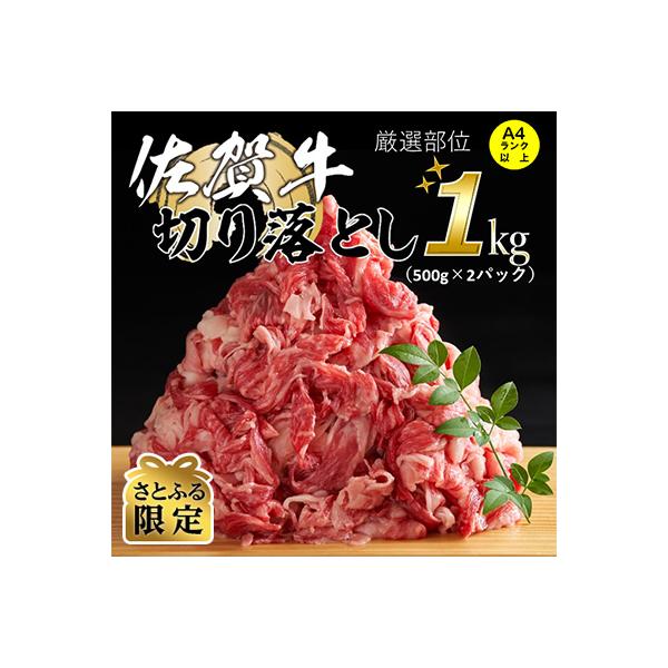 ふるさと納税 吉野ヶ里町 【さとふる限定】艶さし!【A4〜A5】佐賀牛切り落とし　1kg(500g×2p)(吉野ヶ里町)