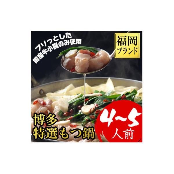 【福岡ブランド】博多もつ鍋(プリプリの国産牛小腸のみ使用、4～5人前)(2パック小分け)(大野城市)