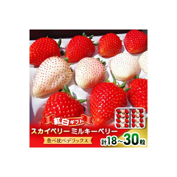 【先行予約・数量限定】紅白ギフト!スカイベリー ミルキーベリー 食べ比べデラックス　800g