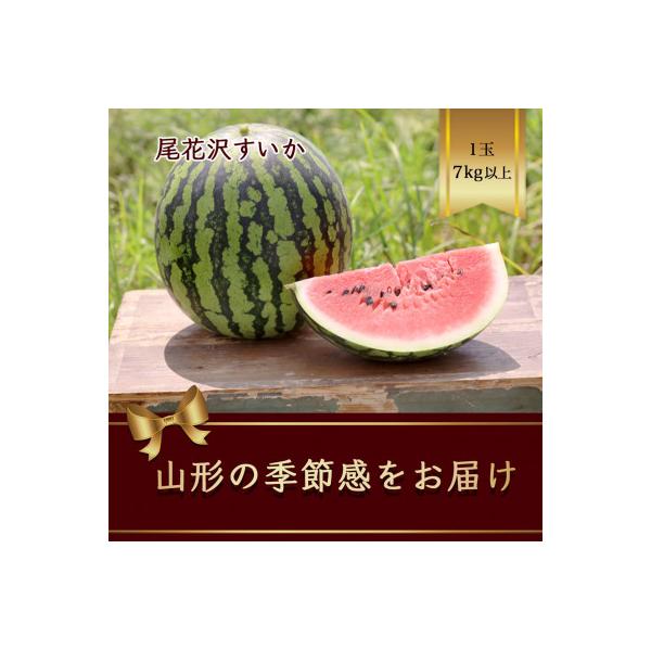 山形県産すいか　1玉入 7kg以上 大玉西瓜が特徴で真夏が旬【令和8年発送】