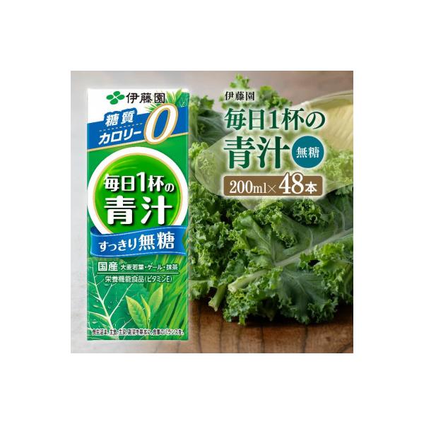 伊藤園の毎日1杯の青汁無糖(紙)200ml×48本(川南町)