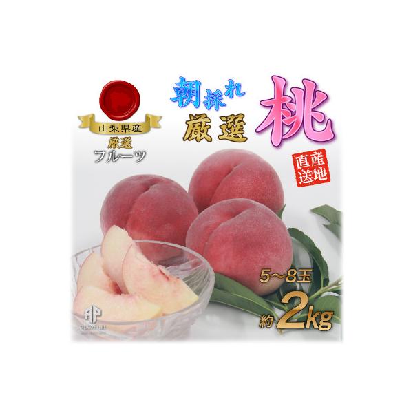 厳選!南アルプス市産　朝採り桃　約2kg(5～8玉)