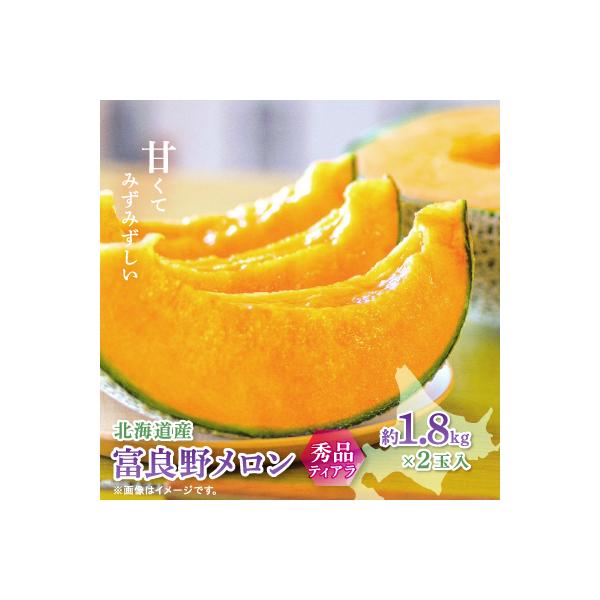 【2026年発送　先行受付】富良野メロン(赤肉)秀品ティアラ1.8kg/2玉入