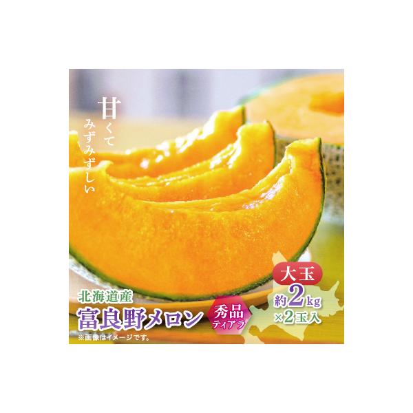 【2026年発送　先行受付】富良野メロン(赤肉)秀品ティアラ2.0kg/2玉入