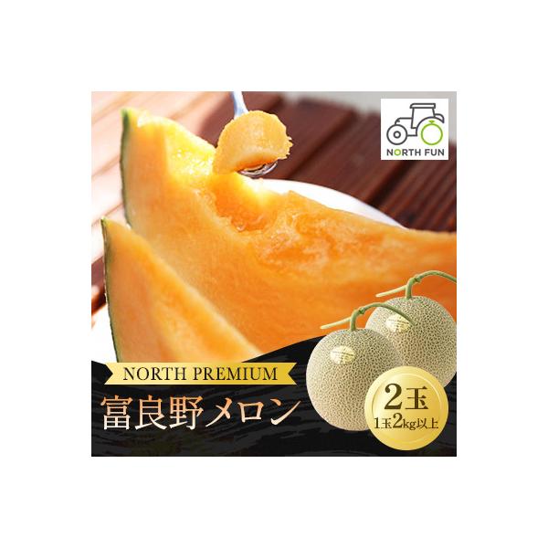 【2026年発送先行受付】富良野メロン『NORTH PREMIUM』 2玉 (1玉2kg以上)