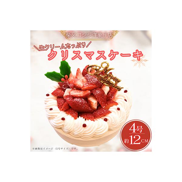 クリームふんだん苺のクリスマスケーキ/4号