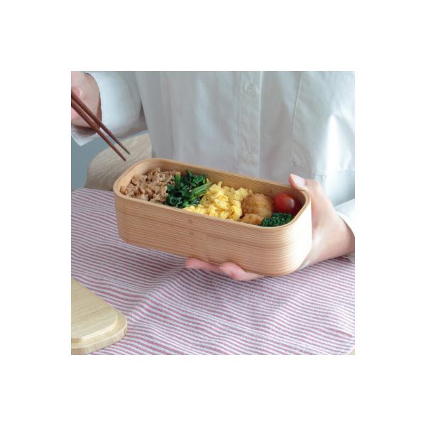 お手入れ簡単なわっぱ弁当箱【三ツ星弁当箱スリム(500ml)】曲げわっぱ/木の弁当箱/ランチボックス