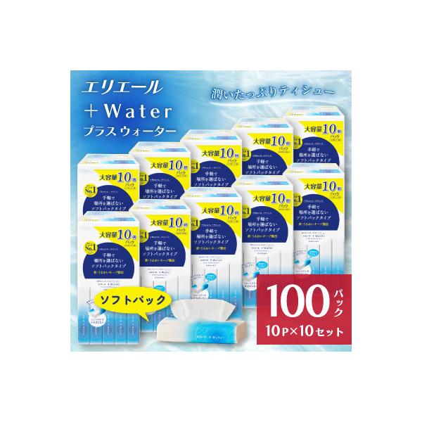 エリエール+Water(保湿)ソフトパックティシュー120組10パック×10セット
