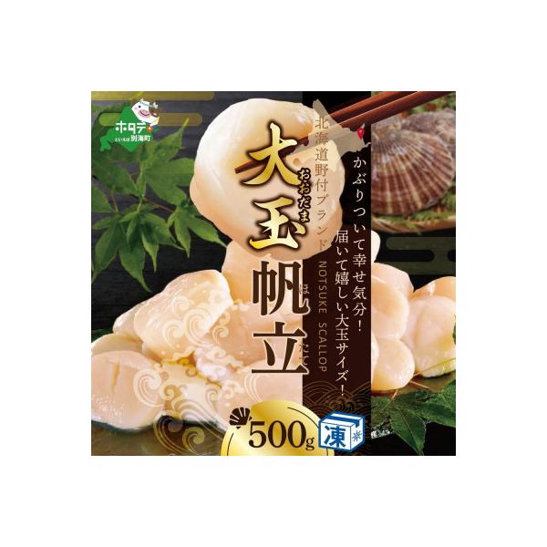 ほたて貝柱 500g 大玉 北海道 野付産 刺身 用 冷凍 玉冷 帆立貝柱『ホタテといえば別海町』