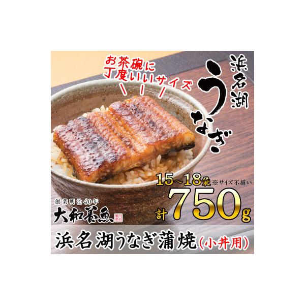 浜名湖うなぎ蒲焼(小丼用)計750g　【訳あり】サイズ不揃い15～18袋